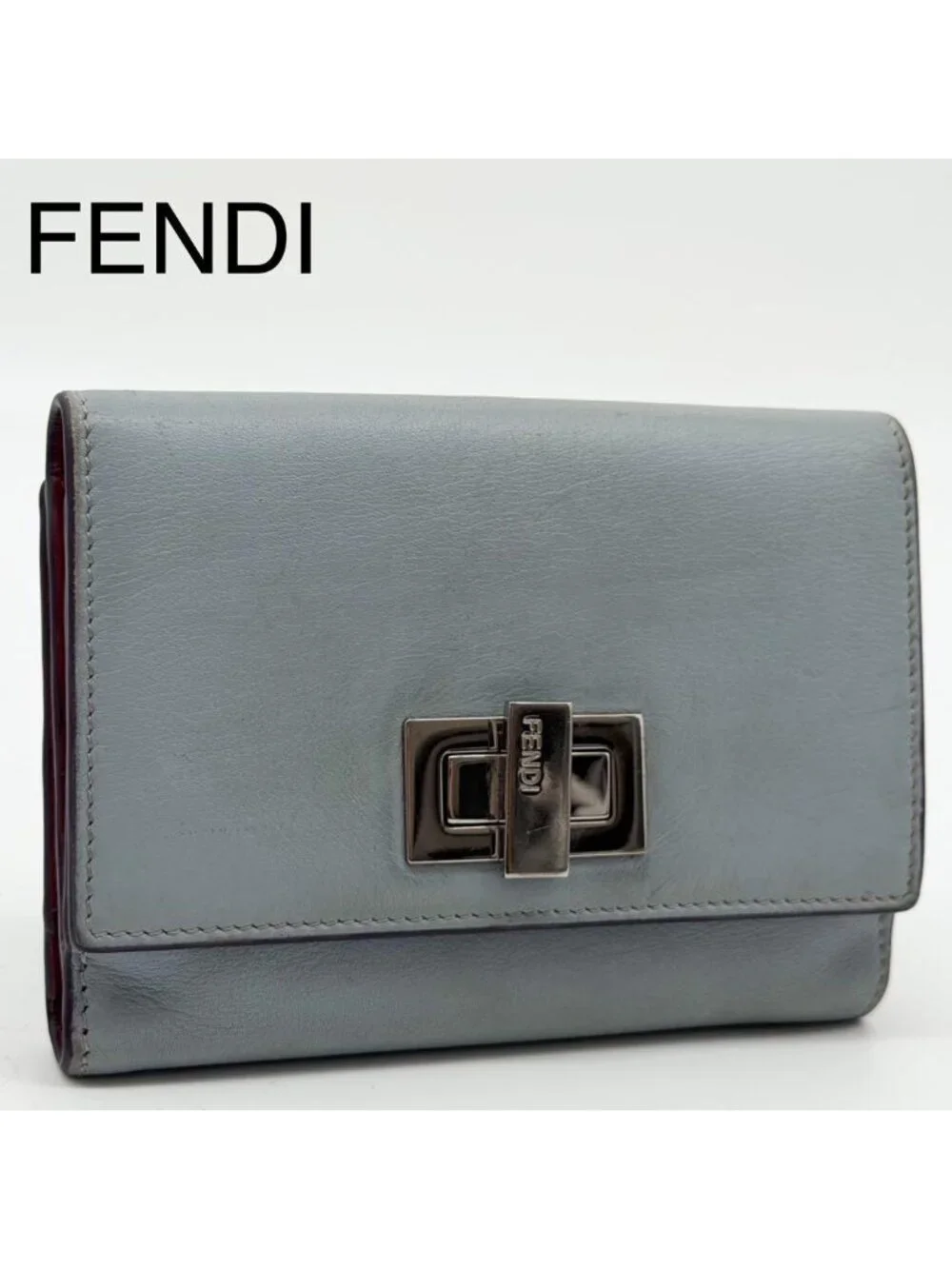 Fendi Peekaboo Selleria Turnlock Bifold Compact Wallet